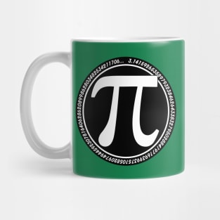 Round Pi symbol White on Black mod long Pi Greek Mug